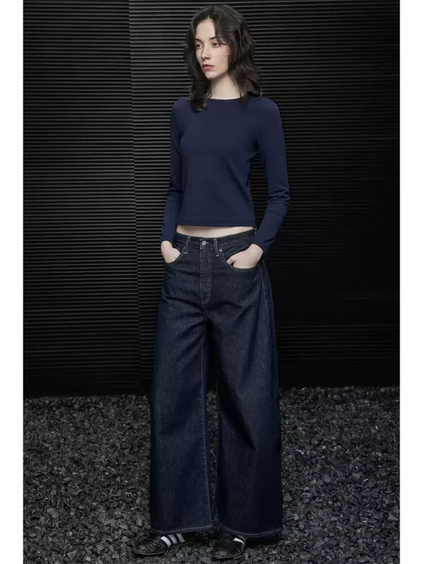 Loose and laid-back style wide-leg loose jeans for women