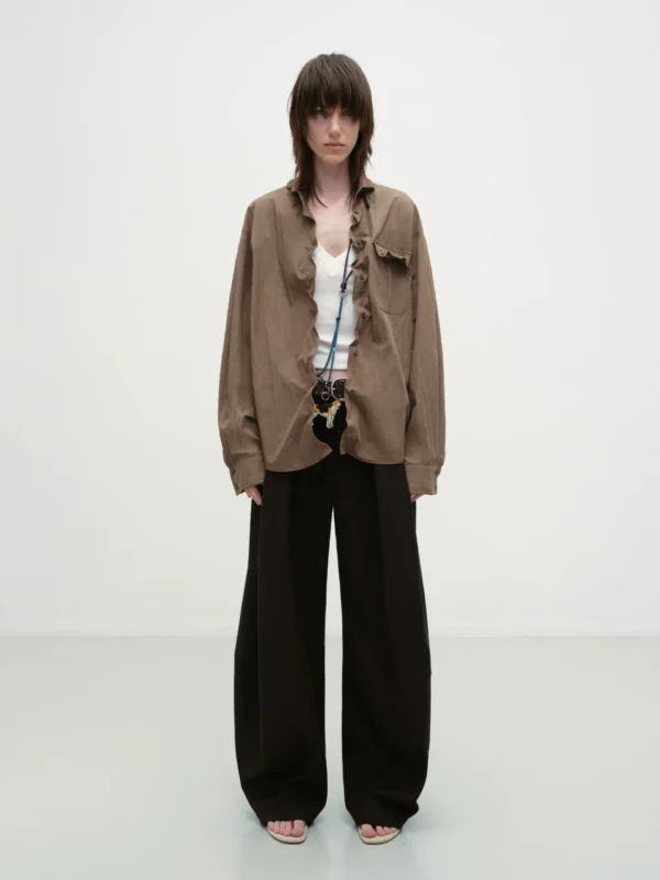 Vintage brown malleable shirt for women